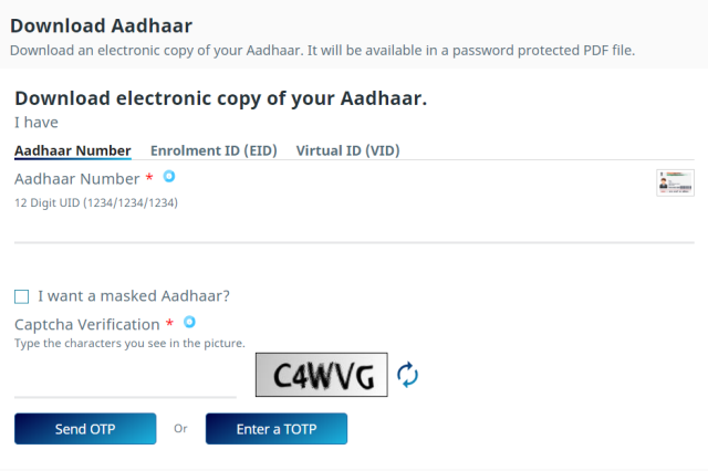 Download Aadhar Card 