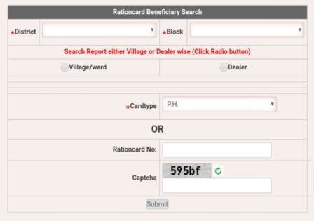 ration card list
