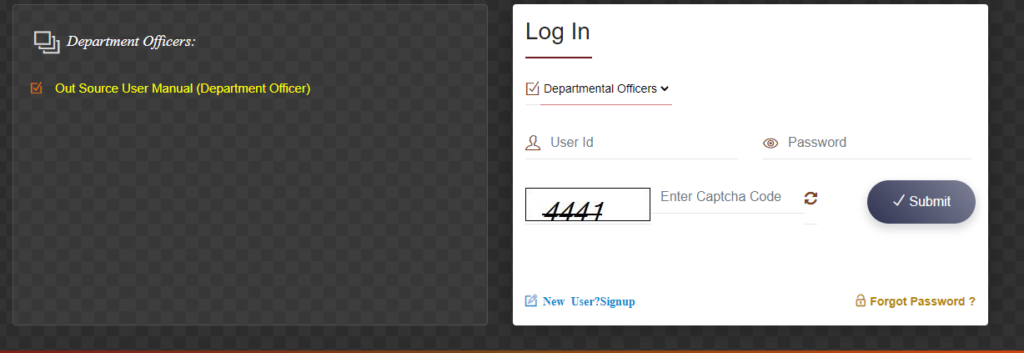 Departmental Officer Login for UP Berojgari Bhatta