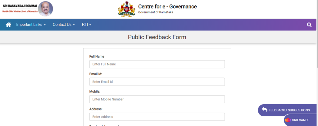 Submit Feedback for Karnataka CM Helpline