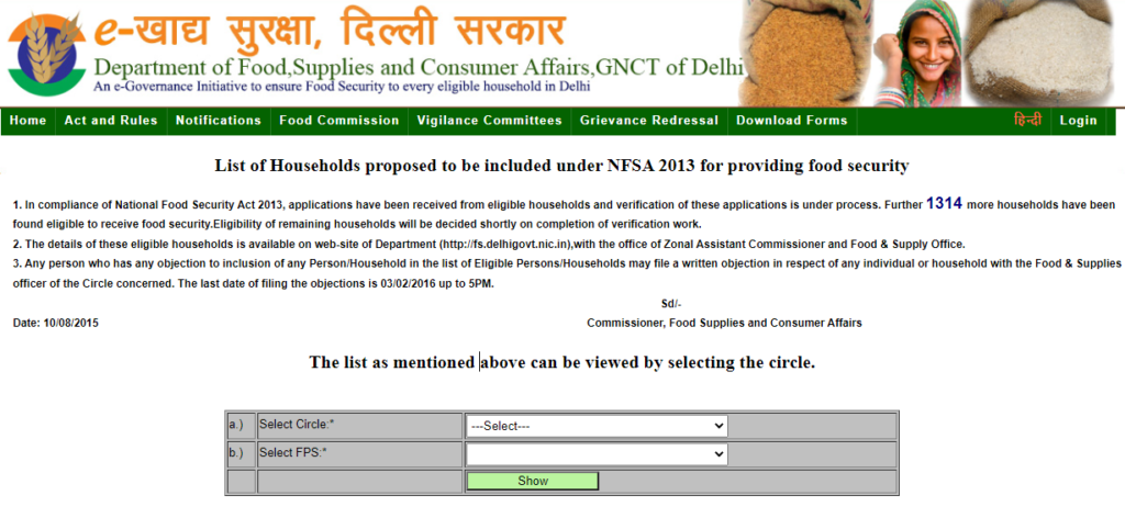 Details of Houses Proposed to be Provided Food Security