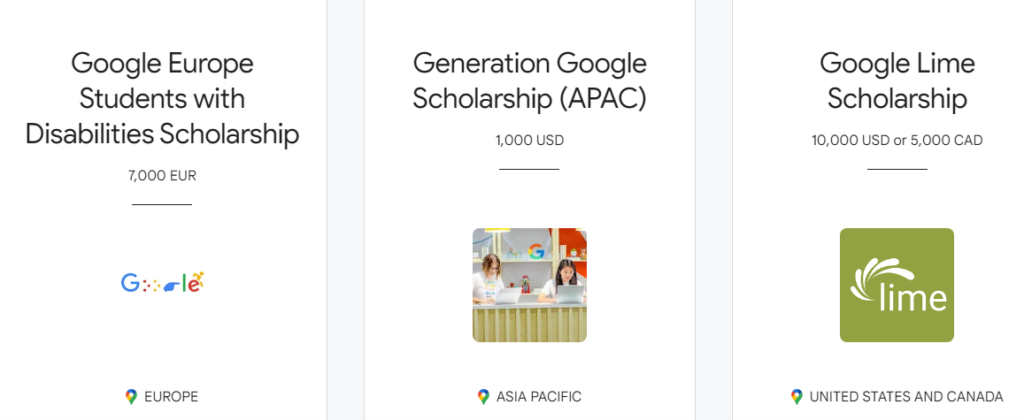 Google Scholarship में आवेदन करें।